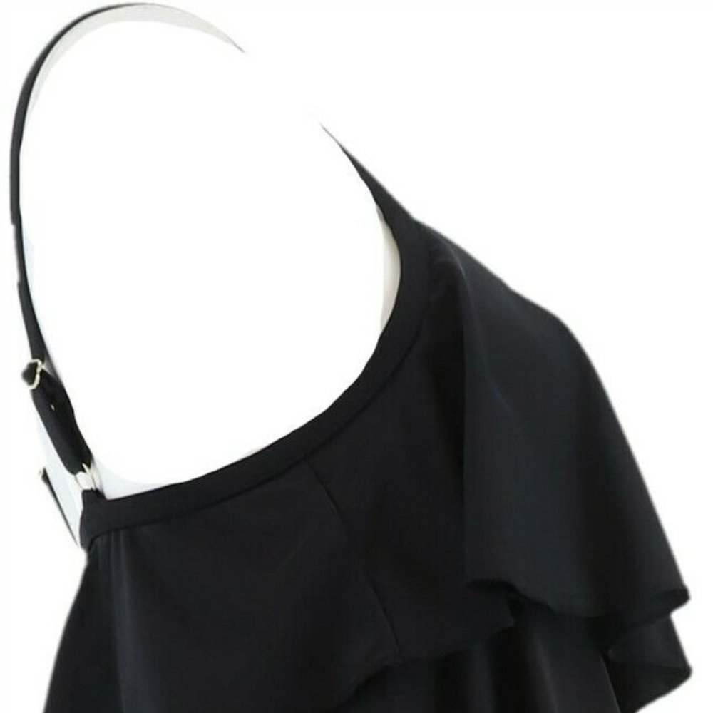 Fit 4 U V-Tiered Romper Swimsuit Black 8 - Picture 2 of 8